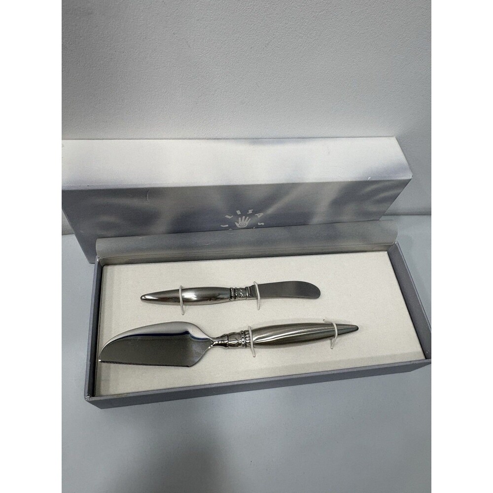 Lisa Jenks  for Lunt   2 pc Stainless Steel Cheese Serving Set Retired NIB